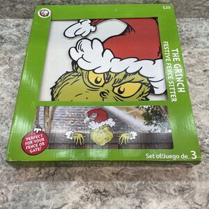 The Grinch Festival Fence Sitter - Dr Seuss - Grinch as Santa - Brand New !